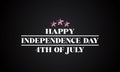 Happy Independence Day 4Th Of July Day Text With Usa Flag and background illustration Design Royalty Free Stock Photo