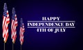 Happy Independence Day 4Th Of July Day Text With Usa Flag and background illustration Design Royalty Free Stock Photo