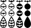 Halloween bats earrings, halloween earrings, leather earring, earring for glowforge, laser cut earring, vector illustration file Royalty Free Stock Photo