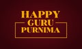Happy Guru Purnima Stylish Text and background illustration Design Royalty Free Stock Photo