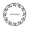 Floral frame monochrome background Lorem Ipsum stock vector illustration for