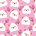 seamless pattern cartoon llama and flower Royalty Free Stock Photo