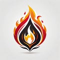 Fire flame logo design illustration