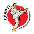 Karate Martial Art vector illustration t shirt and logo design Royalty Free Stock Photo