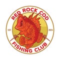 Red rock Cod sea fish vector illustration logo design Royalty Free Stock Photo