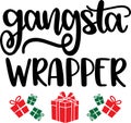 Gangsta wrapper, merry christmas, santa, christmas holiday, vector illustration file Royalty Free Stock Photo