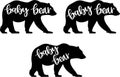 Baby bear, bear cut file, bear family vector illustration file Royalty Free Stock Photo