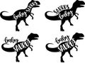 4 styles baby saurus, family saurus, matching family, dinosaur family, t-rex dinosaur vector illustration file Royalty Free Stock Photo