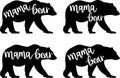 Mama bear, bear cut file, bear family vector illustration file Royalty Free Stock Photo