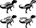 4 styles mamaw saurus, family saurus, matching family, dinosaur family, t-rex dinosaur vector illustration file Royalty Free Stock Photo