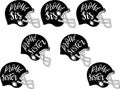 Proud sister football helmet, football love, proud football helmet family vector illustration file