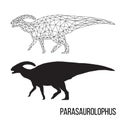 Parasaurolophus dinosaur polygonal Royalty Free Stock Photo