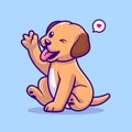 Cute puppy with speech bubble. Vector illustration in cartoon style. Royalty Free Stock Photo