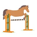 Printvector illustration of a horse in a high jump. The theme of equestrian sports, training and animal husbandry. Royalty Free Stock Photo