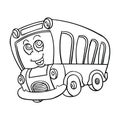 Bus cute character cartoon vector Royalty Free Stock Photo