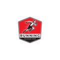 running athlete logo design, sprint or track runner concept