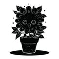 Flower pot vector.