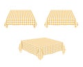 Empty yellow checkered tablecloth