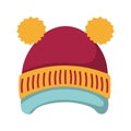 Cute beanies clip art, funny winter hat illustration - Vector