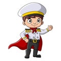 Cute boy wearing costume captain Royalty Free Stock Photo