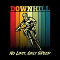 Mountain bike downhill race extreme sport for for t shirt design Royalty Free Stock Photo