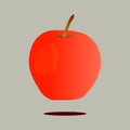 Vector red apple icon. simple design. Royalty Free Stock Photo