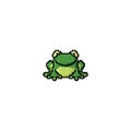 Pixelated image of cute smiling green frog