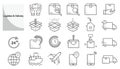 Delivery - Logistics and delivery - Simple black and white icon design illustration set- shipping