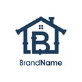 Modern Initial B Home Plumbing Logo Royalty Free Stock Photo