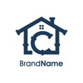 Modern Initial C Home Plumbing Logo Royalty Free Stock Photo