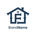 Modern Initial F Home Plumbing Logo Royalty Free Stock Photo
