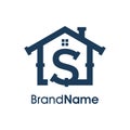 Modern Initial S Home Plumbing Logo Royalty Free Stock Photo