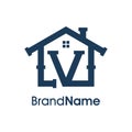Modern Initial V Home Plumbing Logo Royalty Free Stock Photo