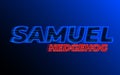 Samuel hedgehog name neon effect.