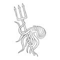 Octopus hand drawing vector Royalty Free Stock Photo