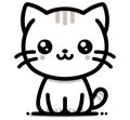 Cute cat cartoon vector for kid coloring and decoration