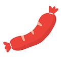 Cartoon sausage illustration in flat design style, banger or frankfurter icon Royalty Free Stock Photo