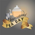 International Tea Day Sign and Badge Vector Royalty Free Stock Photo