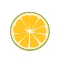 Green orange fruit slice vector image, isolated on white background Royalty Free Stock Photo