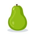 Cartoon avocado or alpukat fruit vector illustration, alligator pear or butter pear flat icon design template elements