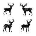 Four deer logo icon vector illustration Royalty Free Stock Photo