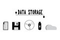 data storage icon set. computing. cloud. Royalty Free Stock Photo