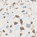 Terrazzo imitation seamless pattern. Marble texture with stone fragments. Pastel floor tile for interior design. Vector Royalty Free Stock Photo