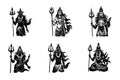 Hindu lord Malakal set vector.