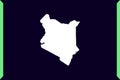 Modern Windows style design concept of map isolated on dark background of Country Kenya - vector Royalty Free Stock Photo