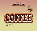 coffee text effect template. graphic style. Royalty Free Stock Photo