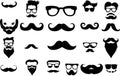 Beard Vector Art Collection, Diverse and Stylish Facial Hair Designs Royalty Free Stock Photo