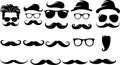 Beard Vector Art Collection, Diverse and Stylish Facial Hair Designs Royalty Free Stock Photo