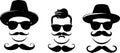 Beard Vector Art Collection, Diverse and Stylish Facial Hair Designs Royalty Free Stock Photo
