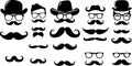 Beard Vector Art Collection, Diverse and Stylish Facial Hair Designs Royalty Free Stock Photo